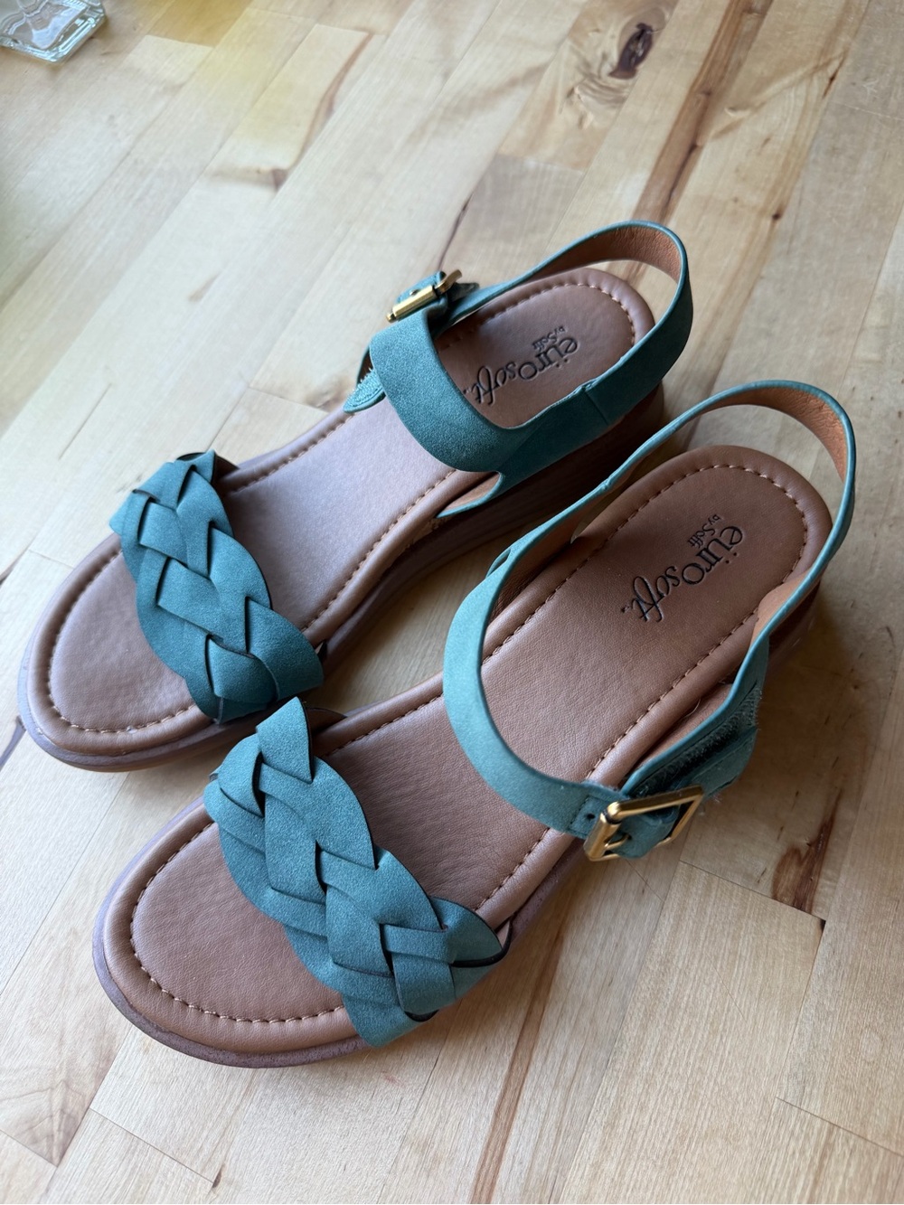 Eurosoft Braided Mckaila Slingback Sandals in Teal